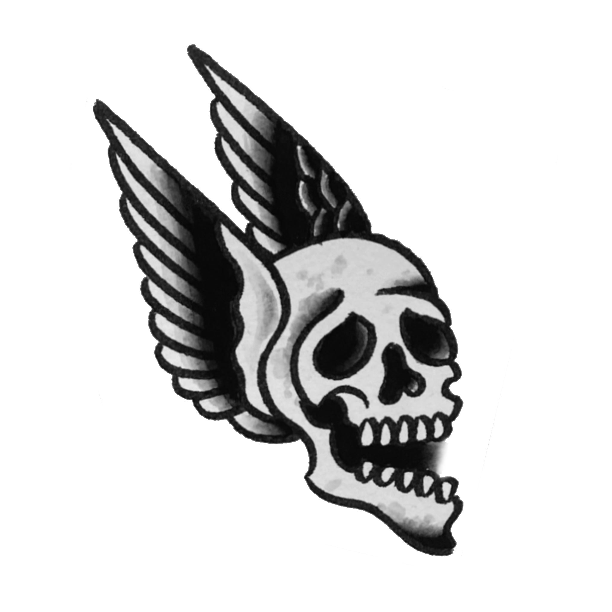 Blackwork Skull with Symbols Tattoo Design – Tattoos Wizard Designs